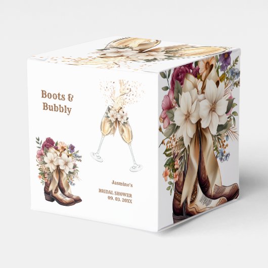 エレガントなボヘミアンスタイルのウェストテーマの結婚前お披露目パーティー フェイバーボックス (正面サイド)
