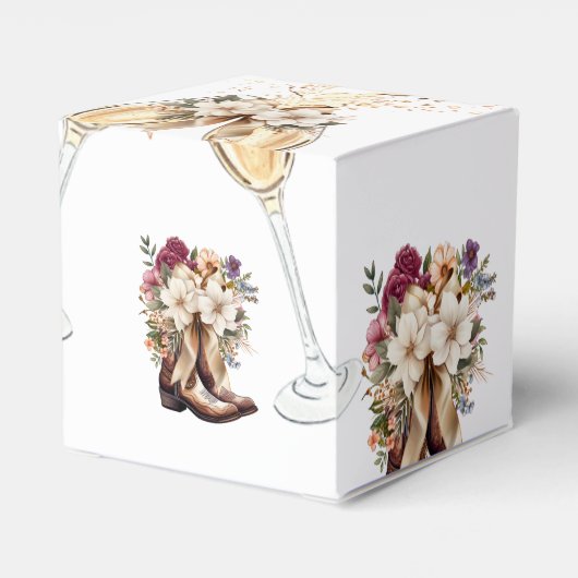 エレガントなボヘミアンスタイルのウェストテーマの結婚前お披露目パーティー フェイバーボックス (裏面サイド)