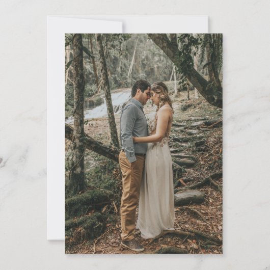 エレガントなボヘミアンスタイルのサマー スプリング アイボリー フローラル ウェディング セーブザデート (裏面)