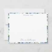 エレガントなボヘミアンスタイルのライトブルーの水彩画を使ったおしゃれなブランチのご案内 サンキューカード (正面)