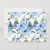 エレガントなボヘミアンスタイルのライトブルーの水彩画を使ったおしゃれなブランチのご案内 サンキューカード (裏面)