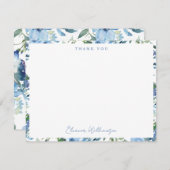 エレガントなボヘミアンスタイルのライトブルーの水彩画を使ったおしゃれなブランチのご案内 サンキューカード (正面/裏面)