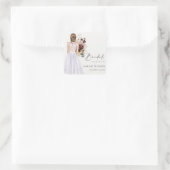 エレガントなボヘミアンスタイルのライラックウェディングドレス ブライダルシャワー スクエアシール (バッグ)