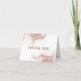 エレガントなボヘミアンスタイルの水彩アゲートゴールドベビーシャワー サンキューカード