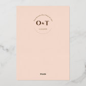 エレガントなボヘミアンスタイルの花モチーフのウェディング招待状 箔招待状 (裏面)