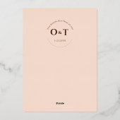 エレガントなボヘミアンスタイルの花モチーフの結婚式の招待状 箔招待状 (裏面)