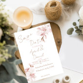 エレガントなボヘミアンスタイルのSave The Date ソフトピンクの蘭 セーブザデート