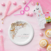 エレガントなボヘミアンチックなホワイトフラワーのブライズシャワー ペーパープレート (パーティー)