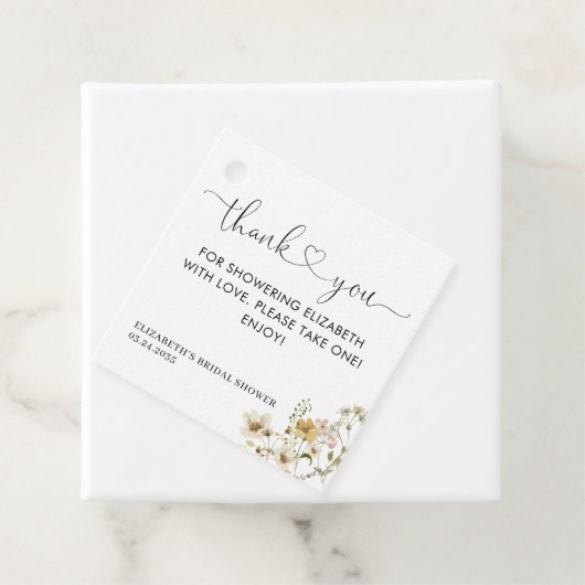 エレガントなボヘミアンチックなワイルドフラワーの花の感謝 フェイバータグ (インサイチュ)