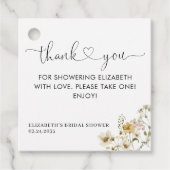 エレガントなボヘミアンチックなワイルドフラワーの花の感謝 フェイバータグ (正面)