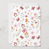 エレガントなボヘミアンチックな野の花のブライズシャワー サンキューカード (裏面)