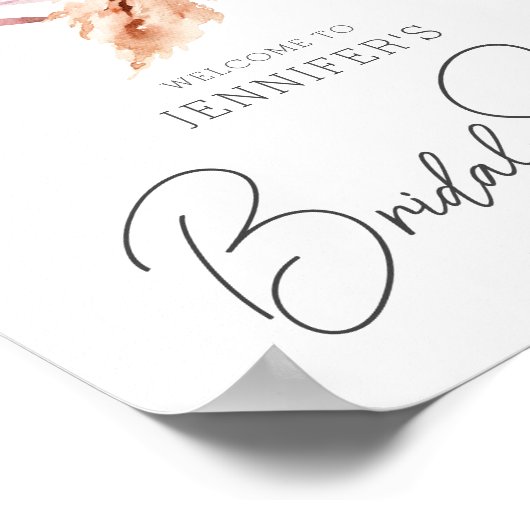 エレガントなボヘミアンチックのウェディングシャワーのウェルカムサイン ポスター (角)