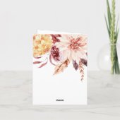 エレガントなボヘミアンチックの花イラスト ウェディングシャワーのお礼カード サンキューカード (裏面)