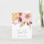 エレガントなボヘミアンチックの花イラスト ウェディングシャワーのお礼カード サンキューカード (正面)