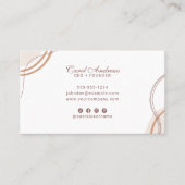 エレガントなボヘミアンテラコッタ抽象的なアースィーな波線 名刺 (正面)