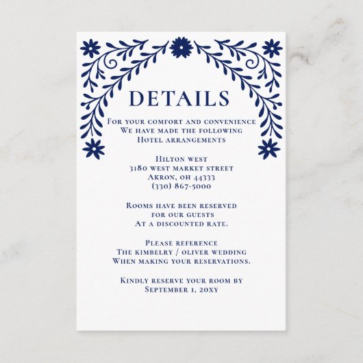 エレガントなボヘミアンナビーフラワーウェディング エンクロージャーカード (正面)