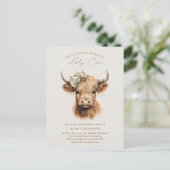 エレガントなボヘミアンハイランドカウのブライズシャワー ポストカード (スタンド正面)