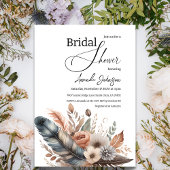 エレガントなボヘミアンフィージャー フラワーブライダルシャワー 招待状