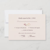 エレガントなボヘミアンフォールワイルドフラワーの結婚式 出欠カード (正面)