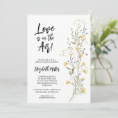 エレガントなボヘミアンフラワーのブライダルシャワー 招待状 (スタンド正面)