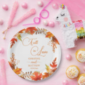 エレガントなボヘミアンフラワーの秋の結婚式 ペーパープレート (パーティー)