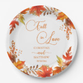 エレガントなボヘミアンフラワーの秋の結婚式 ペーパープレート (正面)