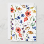 エレガントなボヘミアンフラワーの野生の花の結婚式 招待状 (裏面)
