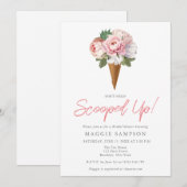 エレガントなボヘミアンフラワーアイスクリーム ブライダルシャワー 招待状 (正面/裏面)