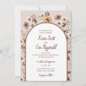 エレガントなボヘミアンフラワーウェディング 招待状 (正面)