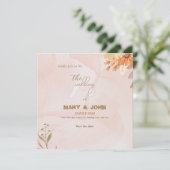 エレガントなボヘミアンフラワーチックな結婚式の招待状 セーブザデート (スタンド正面)