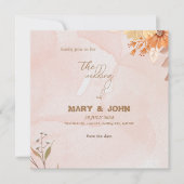 エレガントなボヘミアンフラワーチックな結婚式の招待状 セーブザデート (正面)