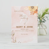 エレガントなボヘミアンフラワーチックな結婚式の招待状 招待状 (スタンド正面)