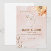 エレガントなボヘミアンフラワーチックな結婚式の招待状 招待状 (正面/裏面)