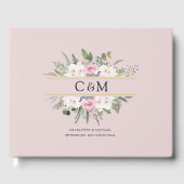 エレガントなボヘミアンフラワーデザイン ゲストブック (正面)