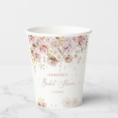 エレガントなボヘミアンフラワーブライダルシャワー 紙コップ (正面)