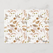 エレガントなボヘミアンフラワー ブライダルシャワー ポストカード (裏面)