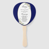 エレガントなボヘミアンブルーの花の結婚式の儀式 ハンドファン (正面)