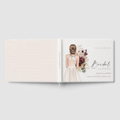 エレガントなボヘミアンホワイトウェディングドレス ブライダルシャワー ゲストブック (全面)