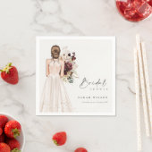 エレガントなボヘミアンホワイトウェディングドレス ブライダルシャワー スタンダードカクテルナプキン (インサイチュ)