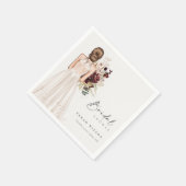 エレガントなボヘミアンホワイトウェディングドレス ブライダルシャワー スタンダードカクテルナプキン (角)