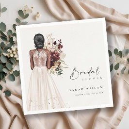 エレガントなボヘミアンホワイトウェディングドレス ブライダルシャワー スタンダードカクテルナプキン