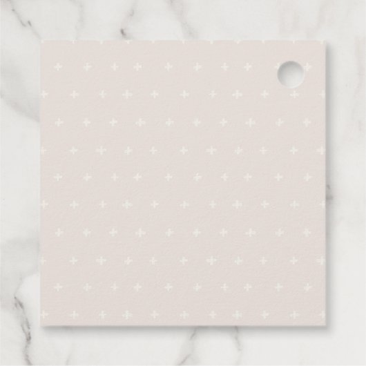 エレガントなボヘミアンホワイトウェディングドレス ブライダルシャワー フェイバータグ (裏面)