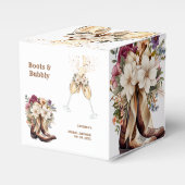 エレガントなボヘミアンワイルドウェストスタイルのウェディングシャワー フェイバーボックス (正面サイド)