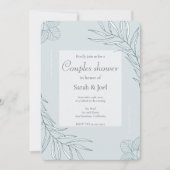 エレガントなボヘミアンワイルドフラワーのカップルシャワー 招待状 (正面)