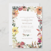 エレガントなボヘミアンワイルドフラワーのリハーサルディナー 招待状 (正面)