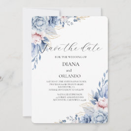 エレガントなボヘミアンワイルドフラワーの保存日 招待状