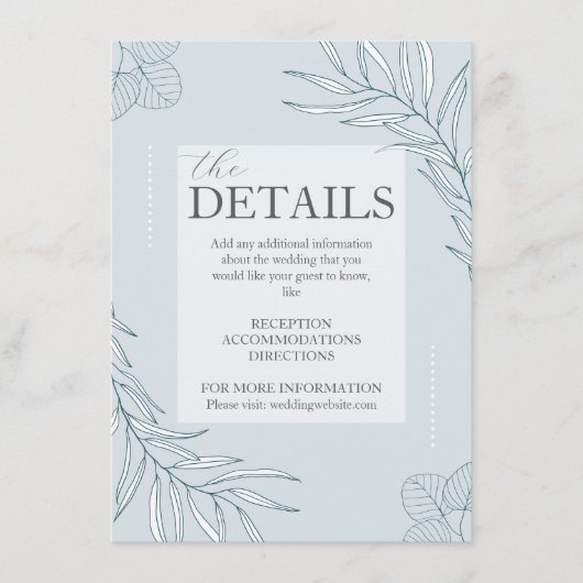 エレガントなボヘミアンワイルドフラワーの詳細封入カード エンクロージャーカード (正面)