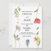 エレガントなボヘミアンワイルドフラワー結婚式招待状 招待状 (正面)