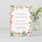 エレガントなボヘミアンワイルドフラワー結婚式招待状 招待状 (スタンド正面)
