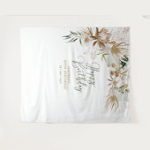 エレガントなボホバースデーパーティーの写真用背景 タペストリー (正面(横))